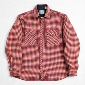 Vintage Outdoor Exchange Quilted Lined Flannel Shirt Work Jacket Men L Plaid USA
